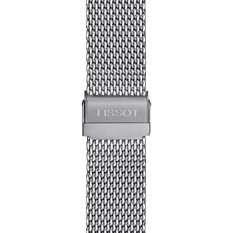 Tissot PR 100 Chronograph White Dial Silver Mesh Bracelet Watch For Men - T101.417.11.031.02