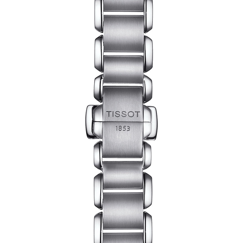 Tissot T Wave Diamonds Mother of Pearl Dial Silver Steel Strap Watch for Women - T02.1.285.74