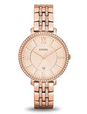 Fossil Jacqueline Rose Gold Dial Rose Gold Steel Strap Watch for Women - ES3546