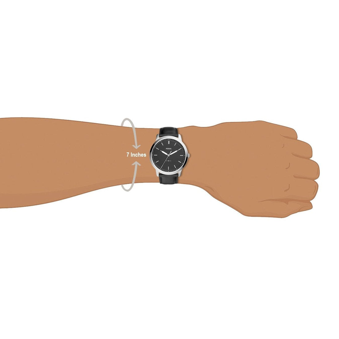 Fossil The Minimalist Three Hand Black Dial Black Leather Strap Watch for Men - FS5398