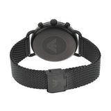 Emporio Armani Aviator Chronograph Black Dial Black Mesh Bracelet Watch For Men - AR11264