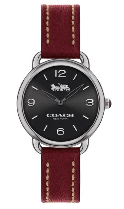 Coach Delancey Black Dial Brown Leather Strap Watch for Women - 14502792