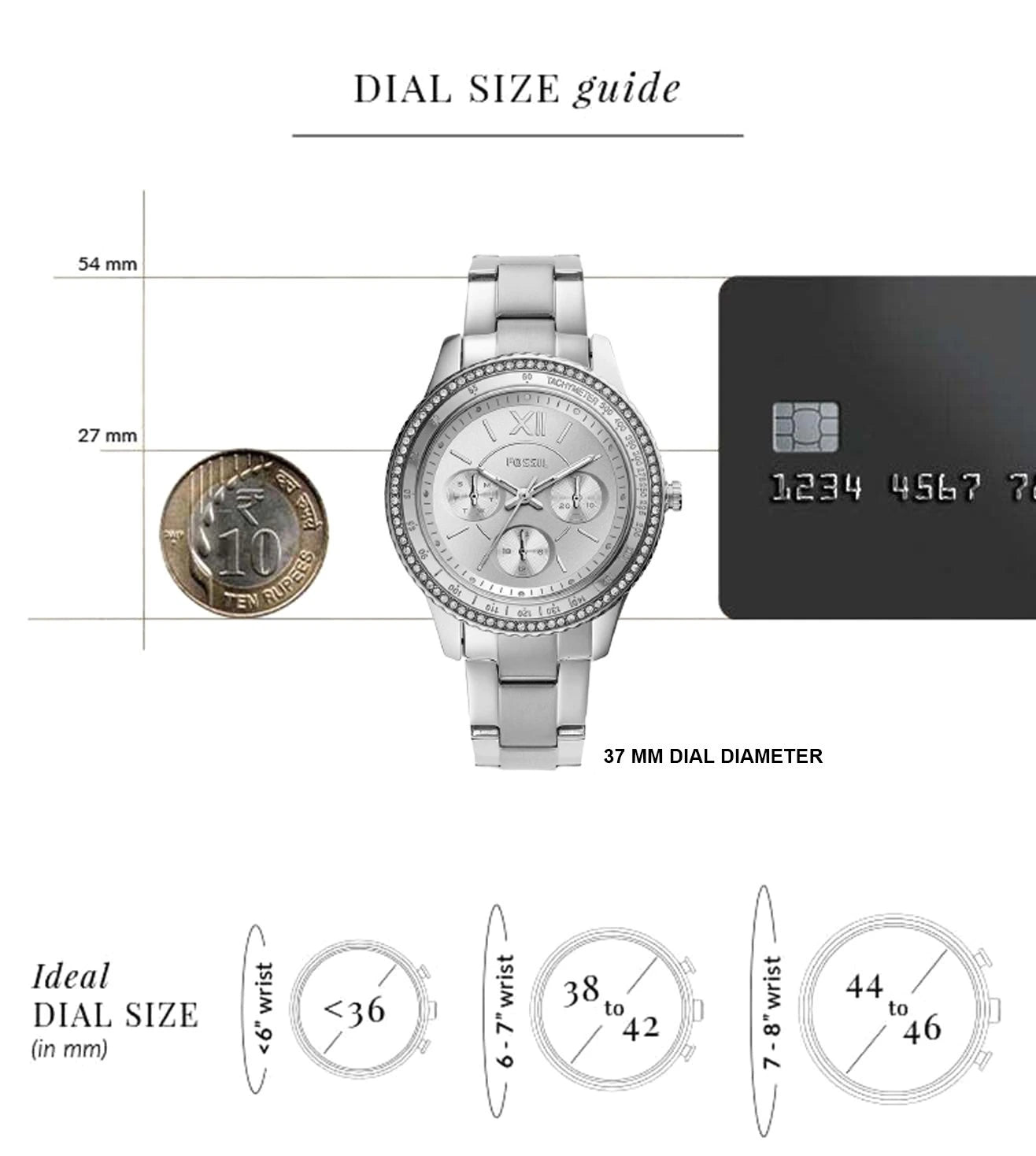 Fossil Stella Sport Multifunction Silver Dial Silver Steel Strap Watch for Women - ES5108