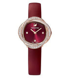 Swarovski Crystal Flower Red Dial Red Leather Strap Watch for Women - 5552780