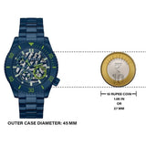 Guess Axle Multifunction Navy Blue Dial Blue Steel Strap Watch For Men - GW0488G4