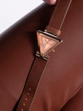 Guess Fame Quartz Rose Gold Dial Brown Leather Strap Watch For Women - GW0548L2