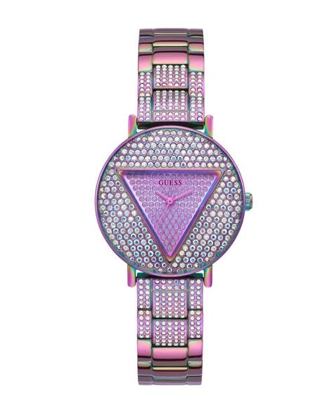 Guess Trend Diamonds Purple Dial Purple Steel Strap Watch for Women - GW0512L4
