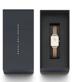 Daniel Wellington Quadro Melrose White Dial Gold Mesh Strap Watch For Women - DW00100431