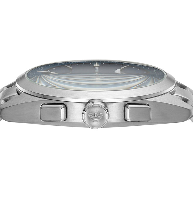 Emporio Armani Claudio Chronograph Blue Dial Silver Steel Strap Watch For Men - AR11541