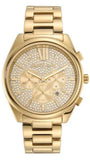 Michael Kors Janelle Chronograph Gold Dial Gold Steel Strap Watch For Men - MK8995