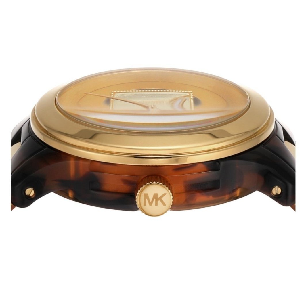 Michael Kors Runway Three-Hand Brown Dial Two Tone Steel Strap Watch for Women - MK7354