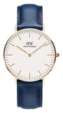 Daniel Wellington Classic Somerset White Dial Blue Leather Strap Watch For Women - DW00100123