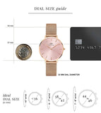 Daniel Wellington Petite Melrose Pink Dial Rose Gold Mesh Strap Watch For Women - DW00100367