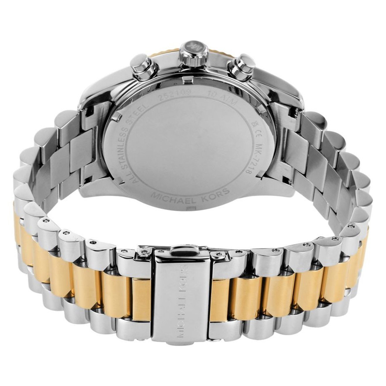 Michael Kors Lexington Chronograph Blue Dial Two Tone Steel Strap Watch For Women - MK7218