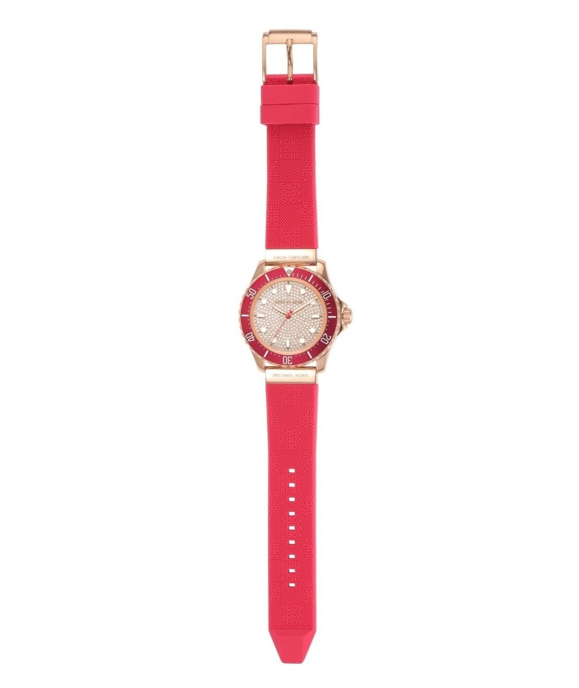 Michael Kors Everest Analog Rose Gold Dial Pink Silicone Strap Watch For Women - MK7359