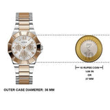 Guess Glisten Chronograph Analog Silver Dial Two Tone Steel Strap Watch For Women - W14551L1