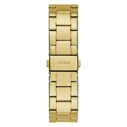 Guess Cubed Analog Gold Dial Gold Steel Strap Watch For Women - GW0606L2
