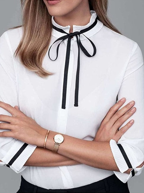 Daniel Wellington Classic Petite White Dial Rose Gold Mesh Bracelet Watch For Women - DW00100219