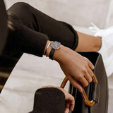 Daniel Wellington Petite Ashfield Black Dial Black Mesh Strap Watch For Women - DW00100245