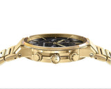 Salvatore Ferragamo Sapphire Chrono Black Dial Gold Steel Strap Watch for Men - SFME01323
