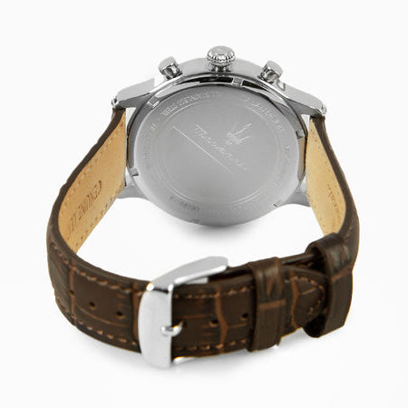 Maserati Epoca Chronograph Blue Dial Brown Leather Strap Watch For Men - R8871618014