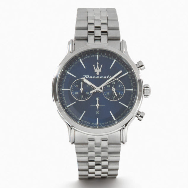 Maserati Epoca Chronograph Blue Dial Silver Steel Strap Watch For Men - R8873618024