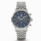 Maserati Epoca Chronograph Blue Dial Silver Steel Strap Watch For Men - R8873618024