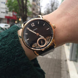 Fossil The Commuter Twist Black Dial Brown Leather Strap Watch for Men -  ME1165