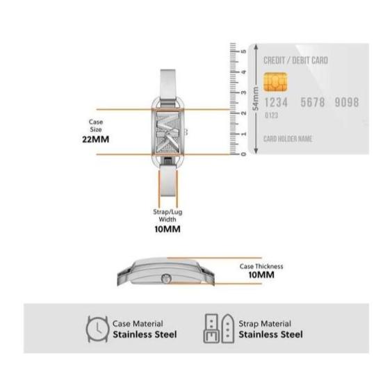 Michael Kors Empire Three-Hand Silver Dial Silver Steel Strap Watch for Women - MK4841