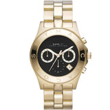 Marc Jacobs Blade Chronograph Black Dial Gold Steel Strap Watch for Women - MBM3309