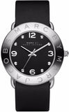 Marc Jacobs Amy Black Dial Black Leather Strap Watch for Women - MBM1140