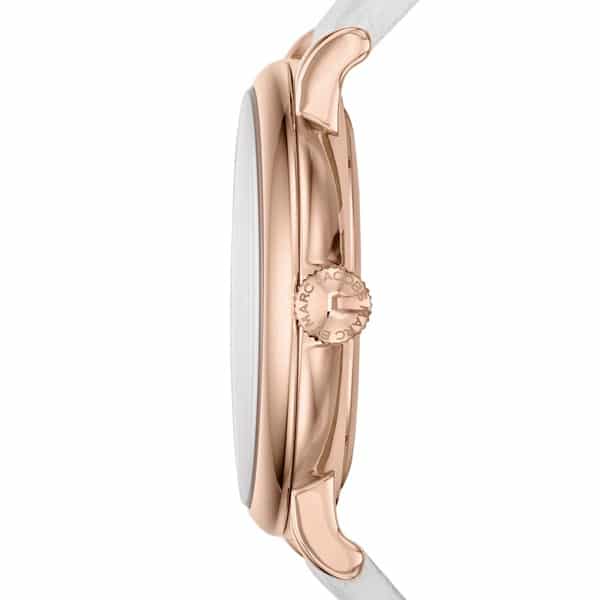 Marc Jacobs Baker White Dial White Leather Strap Watch for Women - MBM1283