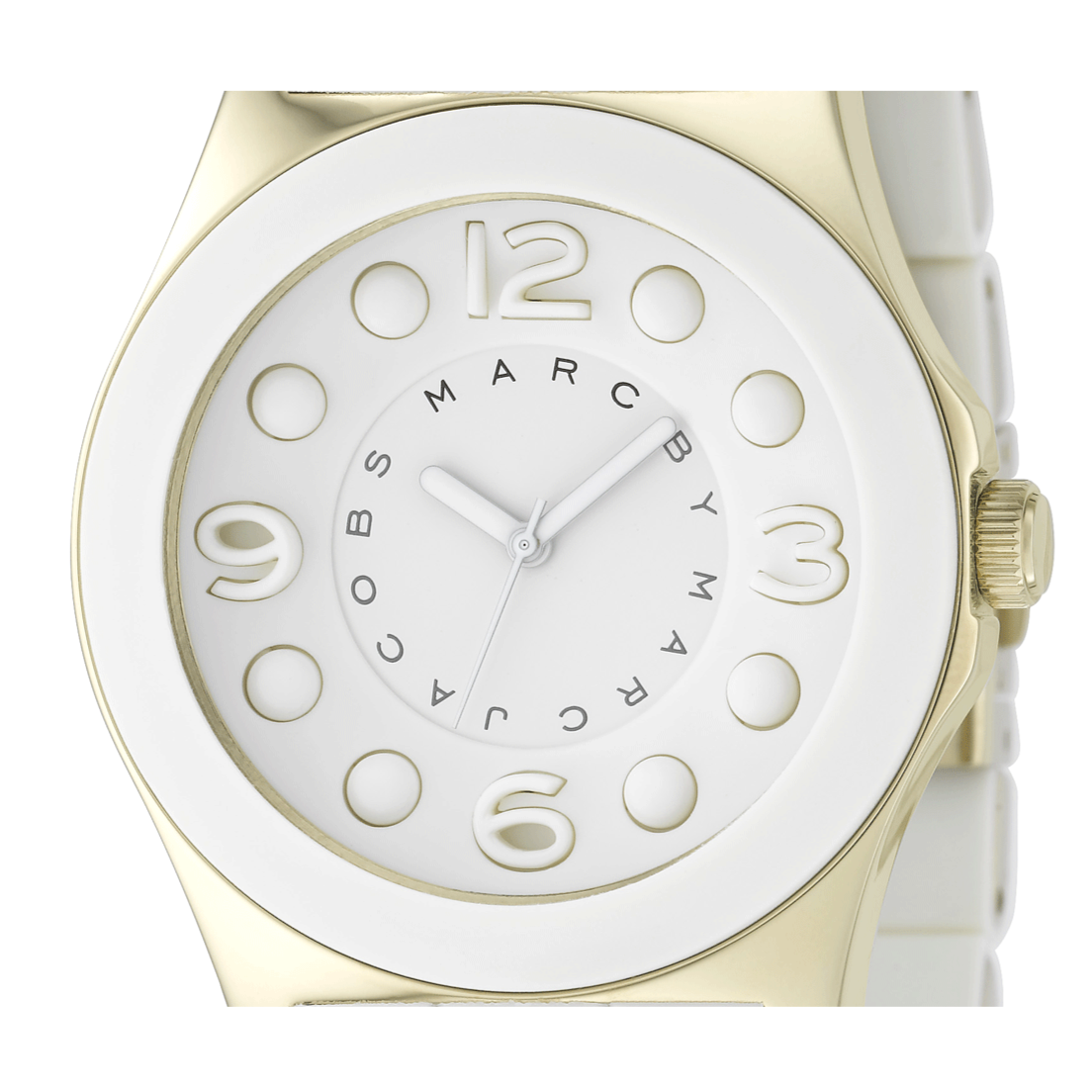 Marc Jacobs Pelly White Dial White SIlicone Strap Watch for Women - MBM2525