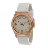 Marc Jacobs Baby Dave White Dial White Leather Strap Watch for Women - MBM1260
