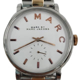 Marc Jacobs Baker White Dial Two Tone Steel Strap Watch for Women - MBM3312