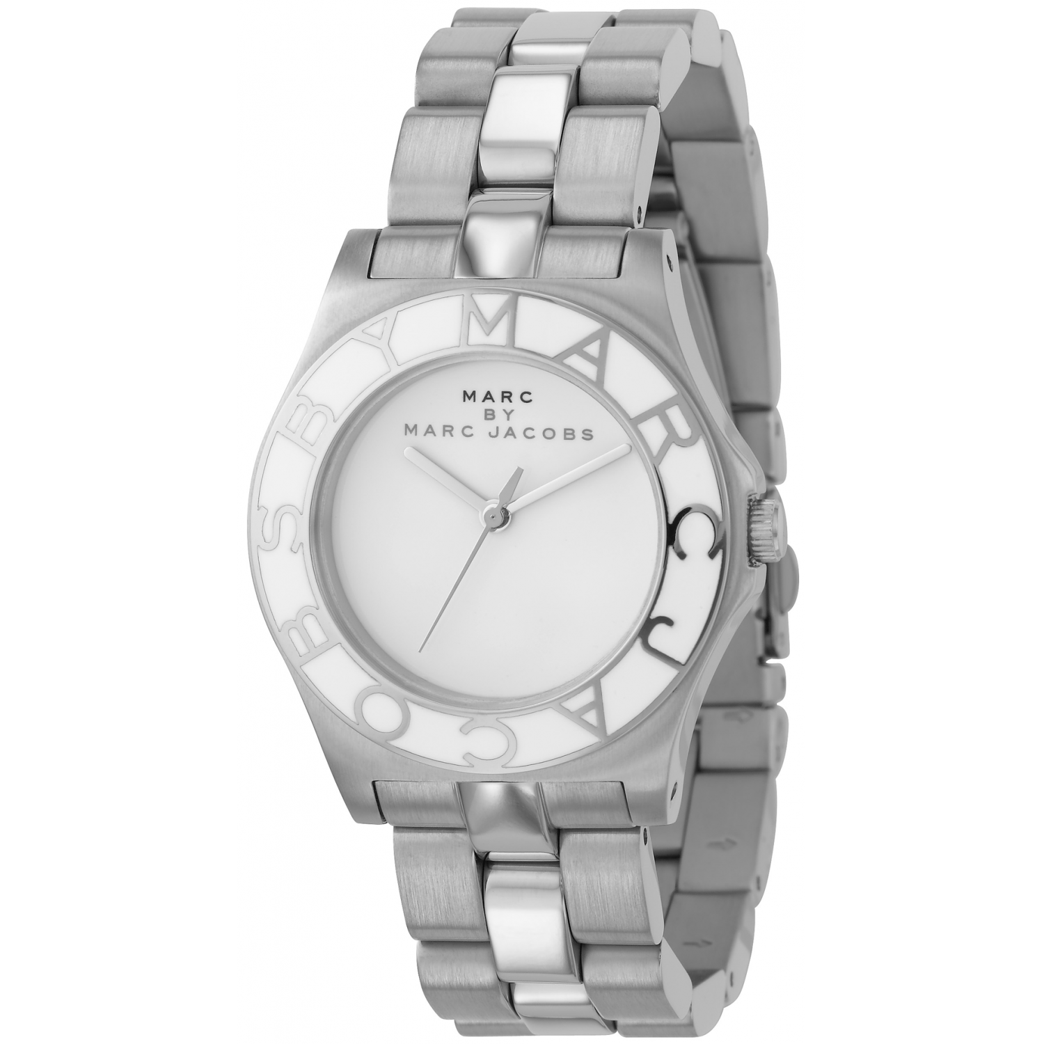 Marc Jacobs Blade White Dial Silver Steel Strap Watch for Women - MBM3048