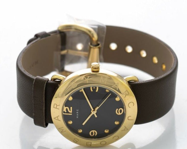 Marc Jacobs Amy Grey Dial Grey Leather Strap Watch for Women - MBM1153