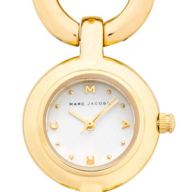 Marc Jacobs Rock White Dial Gold Steel Strap Watch for Women - MBM3005