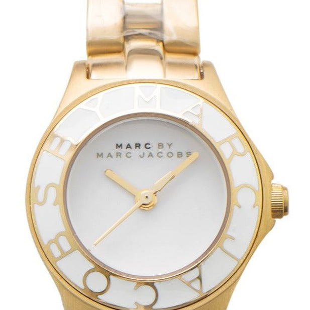 Marc Jacobs Amy White Dial Gold Steel Strap Watch for Women - MBM3051