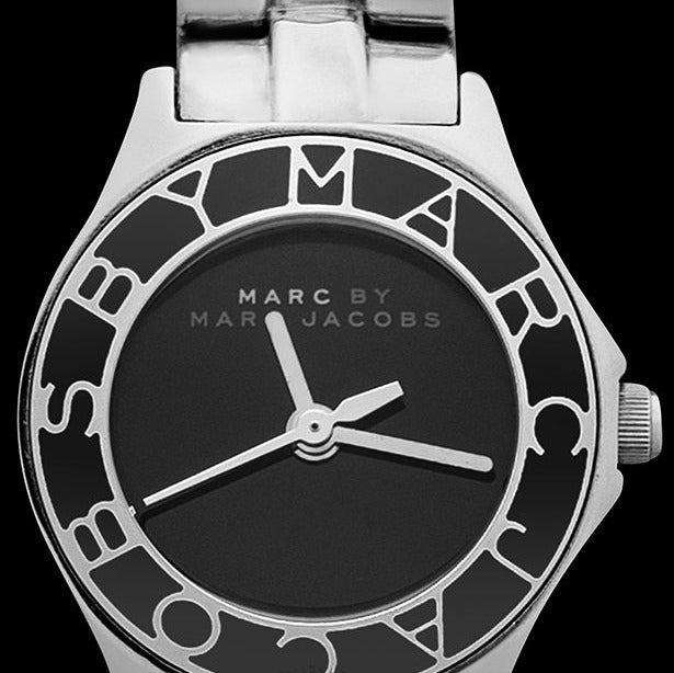 Marc Jacobs Blade Black Dial Silver Steel Strap Watch for Women - MBM3059