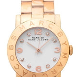 Marc Jacobs Amy White Dial Rose Gold Steel Strap Watch for Women - MBM3077
