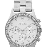 Marc Jacobs Henry Chronograph Silver Dial Silver Steel Strap Watch for Women - MBM3104