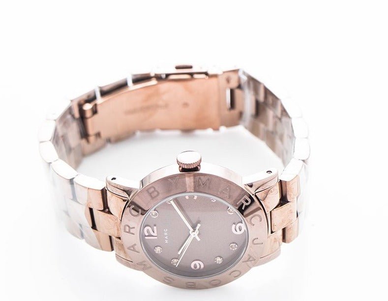 Marc Jacobs Amy Brown Dial Brown Steel Strap Watch for Women - MBM3119