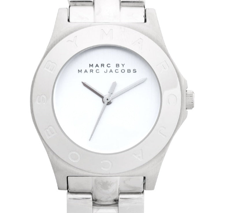 Marc Jacobs Blade Chronograph Silver Dial Silver Steel Strap Watch for Women - MBM3125
