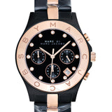 Marc Jacobs Blade Chronograph Grey Dial Two Tone Steel Strap Watch for Women - MBM3180