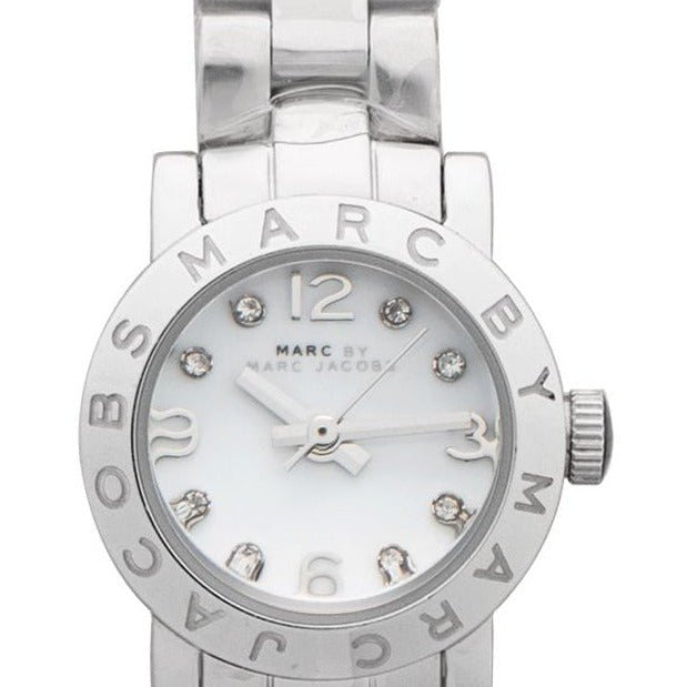 Marc Jacobs Amy Dinky White Dial Silver Steel Strap Watch for Women - MBM3225