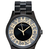 Marc Jacobs Henry Transparent Black Dial Black Steel Strap Watch for Women - MBM3255