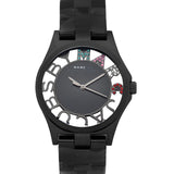 Marc Jacobs Henry Skeleton Black Dial Black Steel Strap Watch for Women - MBM3265