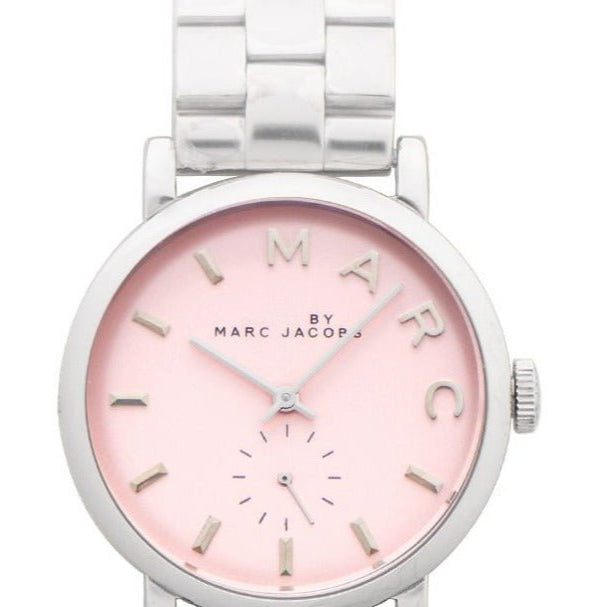 Marc Jacobs Baker Pink Dial Silver Steel Strap Watch for Women - MBM3280