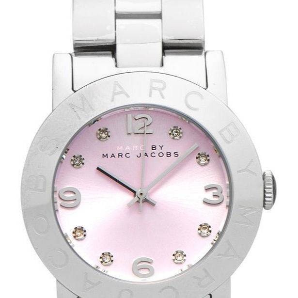 Marc Jacobs Amy Life Pink Dial Silver Steel Strap Watch for Women - MBM3300